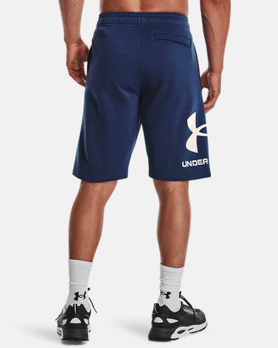 Herren UA Rival Fleece Big Logo Shorts, Blue, pdpMainDesktop image number 1